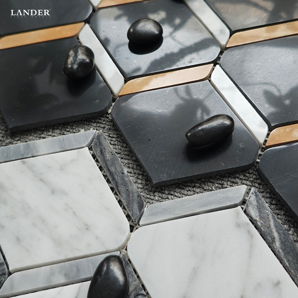 Marble Waterjet Mosaic Tiles With Bathroom - LanderStone