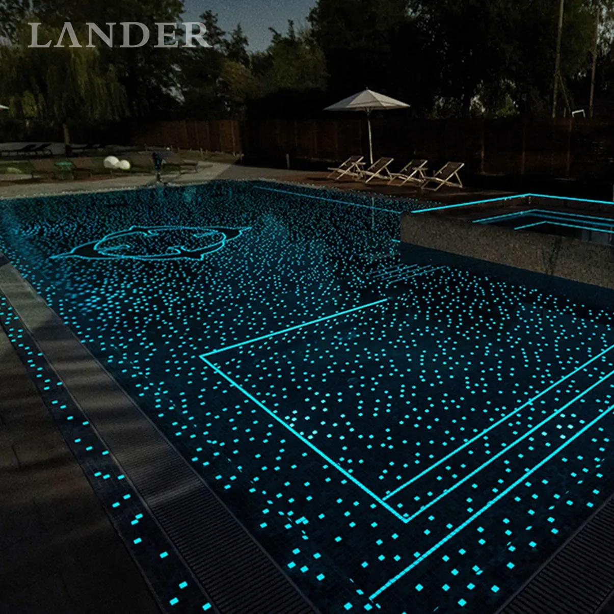 Swimming Pool Luminous Glass Mosaic Tiles - LanderStone