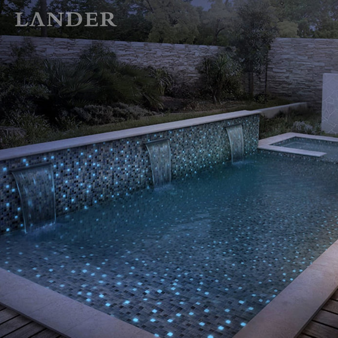 Swimming Pool Luminous Glass Mosaic Tiles - LanderStone