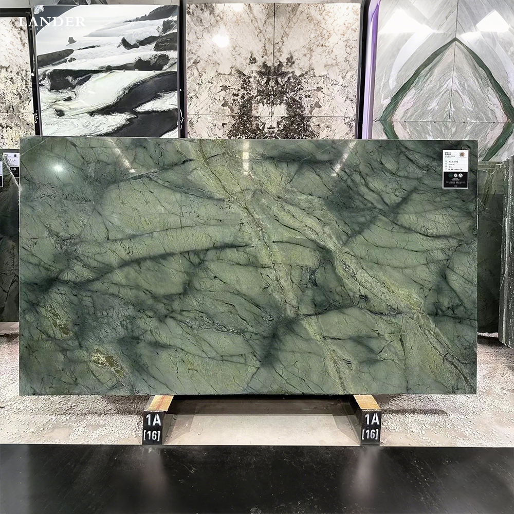 Botanic Green Two Marble Slab - LanderStone